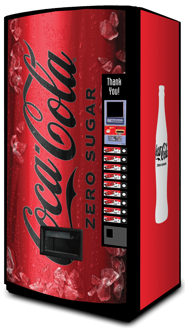 Red Coca-Cola Zero Sugar vending machine