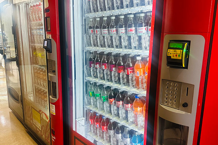 vending machine with Coke products